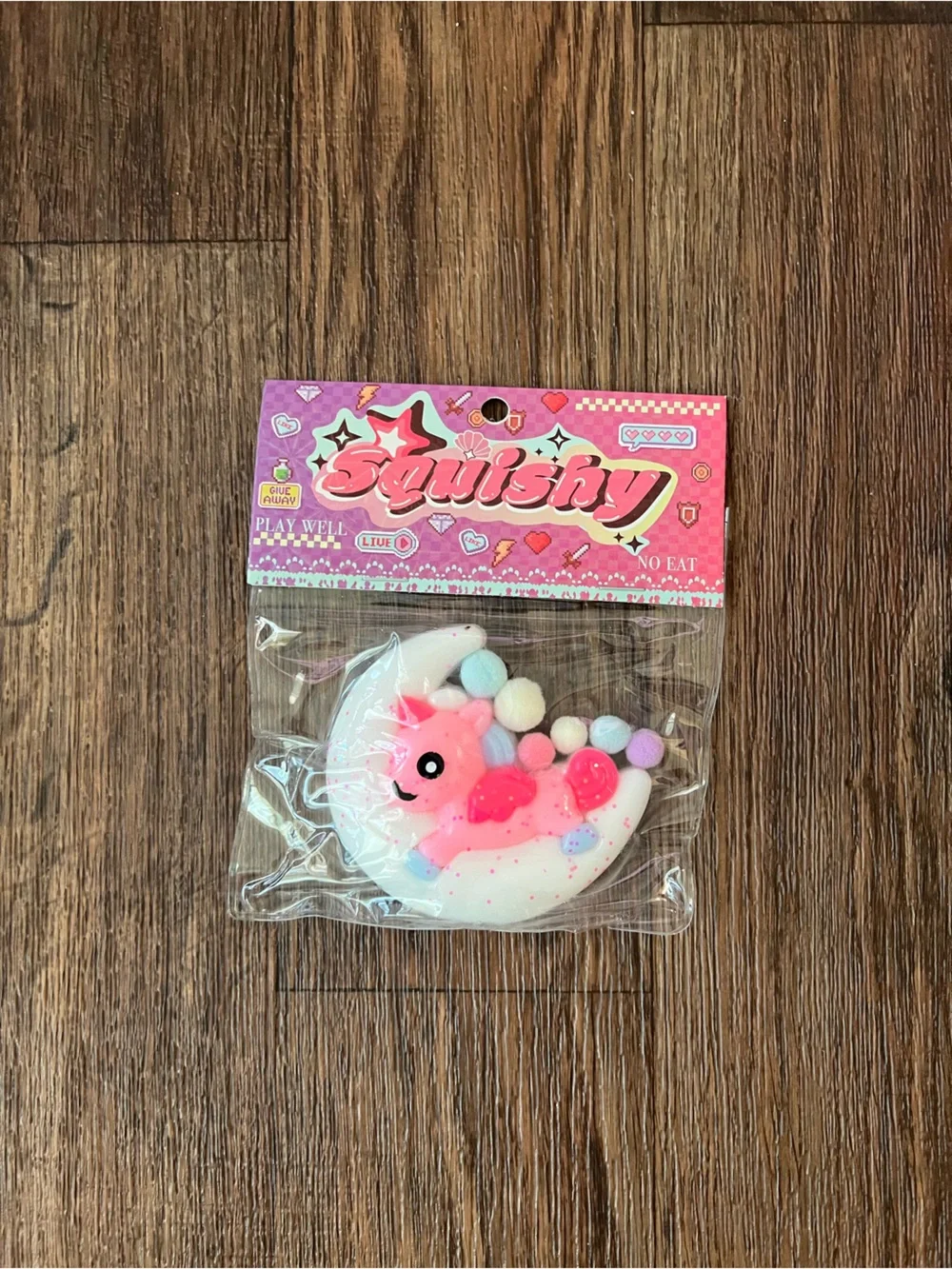 🦄🌙 Pink Unicorn Crescent Moon Squishy